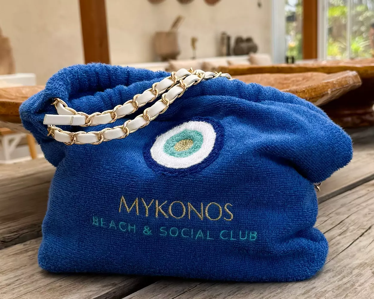 Sac de plage en éponge royal blue personnalisé 